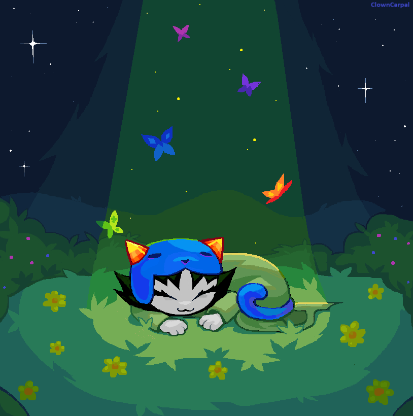nepeta sleeping on grass